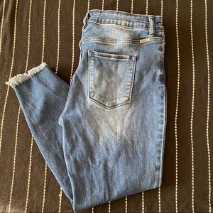 KanCan high rise ripped hem skinny jean